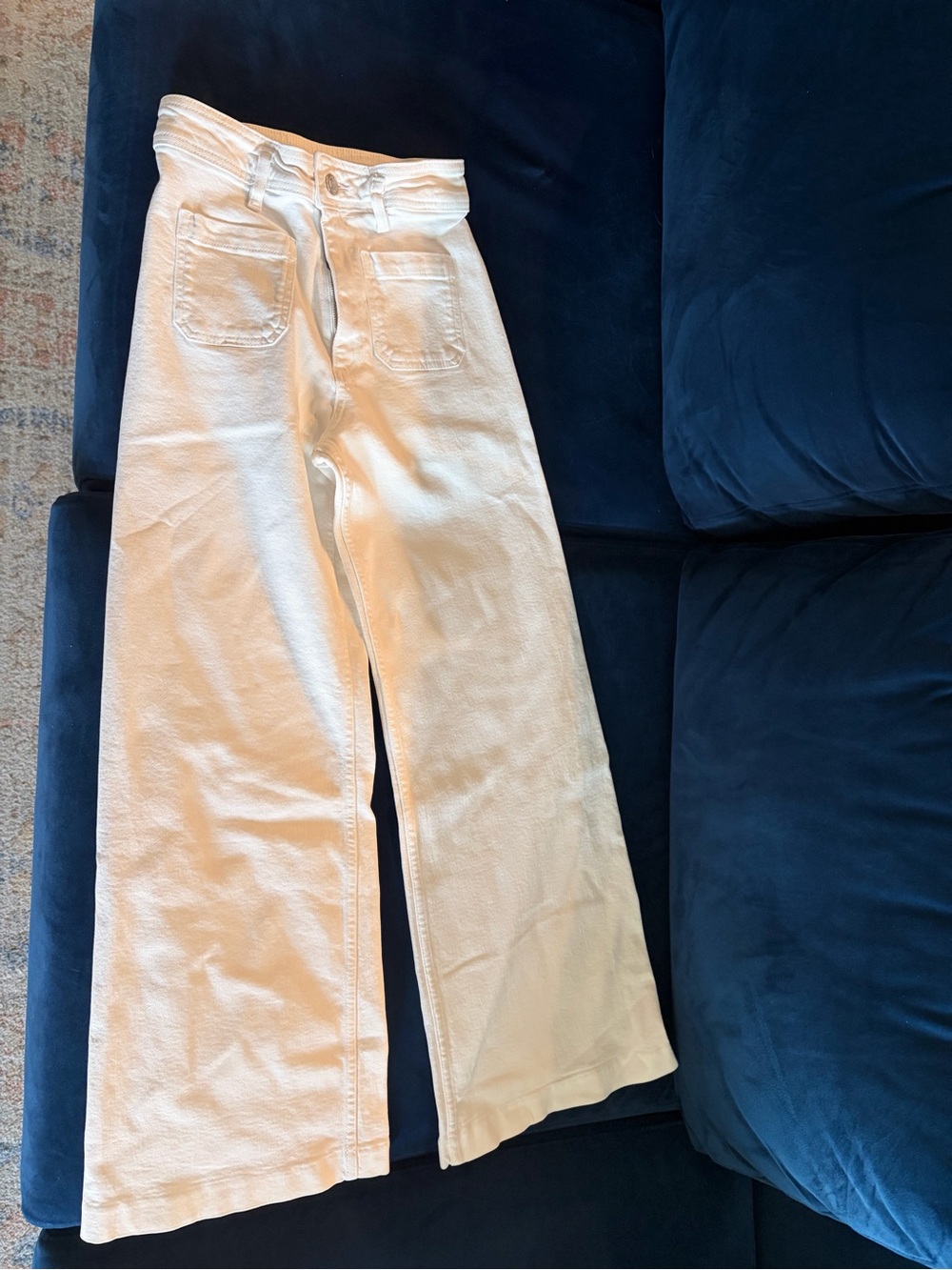 Zara Cream Wide-Leg Jeans